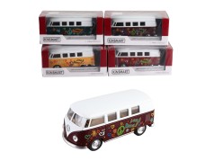 Модель автобуса Volkswagen (1962) 5'' металевий, інерційний, відкриваються двері, 4 кольори (KT5060FW)