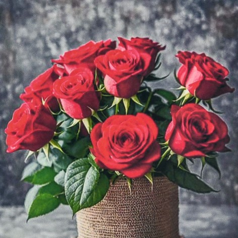 Алмазна мозаїка "Квіткова магія" 30х30 см