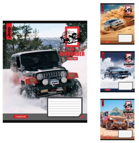 Тетрадь А5/18 лин. 1В The offroader, тетрадь учеников. 25 шт. в уп. //