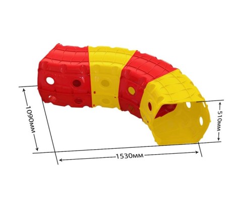 Тунель на 4 секції, 153*109*51 см, жовто-червоний, Фламінго