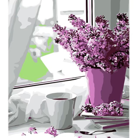 Набор для росписи по номерам Сиреневое утро Strateg размером 30х40 см (LY63)