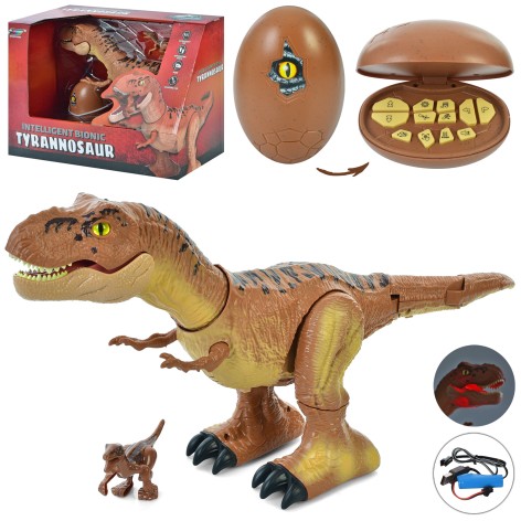 Динозавр д/к (ИК), 51см, звук, свет, подвижные детали, едет/танцует, ходит, программ, акум, USBзарядное, динозавр (фигурка) 11см, в кор-ке, 39,5-30-20,5см 
