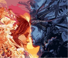 Набір для розпису по номерах Кохання племен Strateg розміром 40х50 см (DY218)