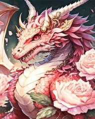 Набір для творчості алмазна картина Квітковий дракон Strateg розміром 40х50 см  (SK85978)