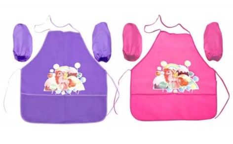 Фартух з нарукавниками 51см*44,5см, нарукавники 22 см., рожевий, фіолетовий 12шт/уп