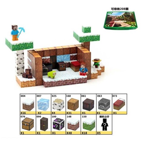 Магнітний конструктор Minecraft 132 деталі фігурки героїв