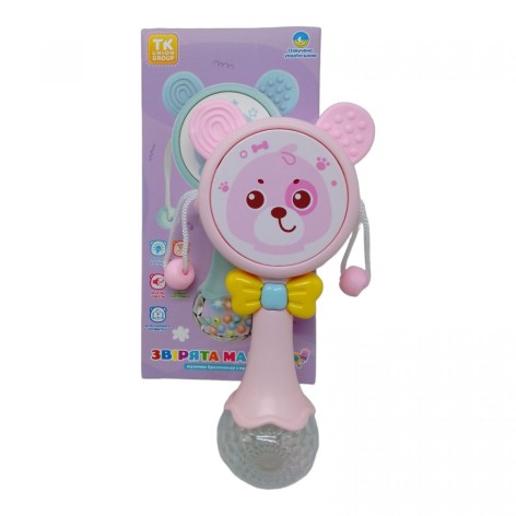 Музыкальная погремушка розовая