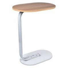 Стіл журнальний приставний метал МДФ овальний 59x31 см (M50270-W)