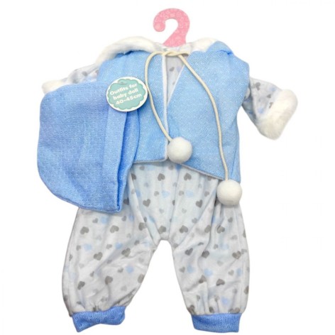 Одяг для пупса (комбінезон, шапочка, жилет, для ляльок зростом 40-45 см)