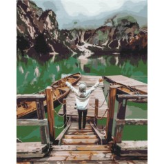 Картина по номерам: Путешественница на озере Брайес 40*50 BS52566
