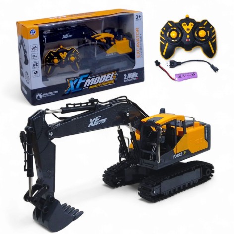 Екскаватор на радіокеруванні, підсвічування, підйом-опускання ковша, гусениці, акумулятор 3.7 V, пульт керування 2.4GHz, в коробці