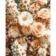 Картина по номерам Цветы. Нежные розы 40*50 см Оригами LW 30510