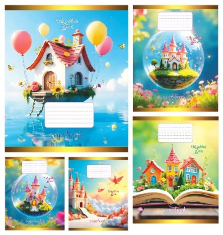 Тетрадь 12 арк.клетка Твердая ТА51112 Волшебный замок, 25/600, 5к. цена за 25 шт.