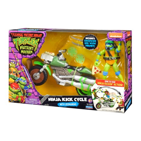 Боевой транспорт с фигуркой серии «Черепашки ниндзя MOVIE III» - ЛЕОНАРДО НА МОТОЦИКЛЕ