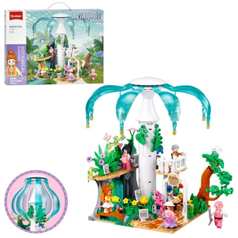 Конструктор SLUBAN рожева серія, ботанічний сад, 21,9см, фігурки, 515дет, в кор-ці, 42,5-33-6,5см 