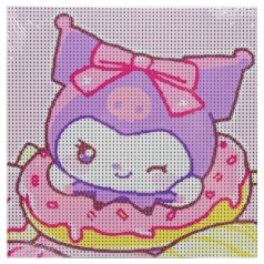 Алмазная мозаика Девочка на пончике, 20х20 см