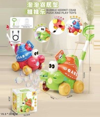 Каталка с мыльными пузырями «Рак-самитник», подсветка, автоматическая работа, бутылка с мыльным раствором, высота 43 см, аккумулятор 3.7 V, в кор. /24/