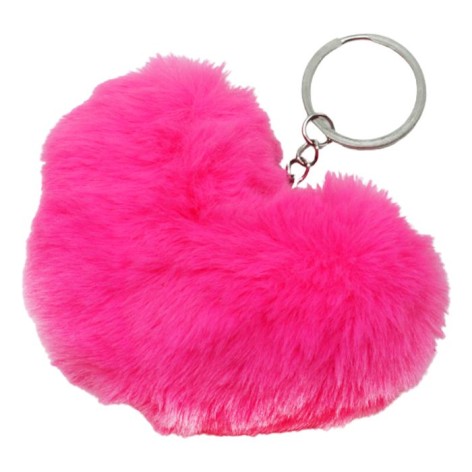 Брелок Серце хутряне яскраво-рожевий