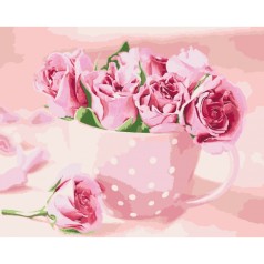 Картина по номерам Квiти "Чайні троянди" 40*50