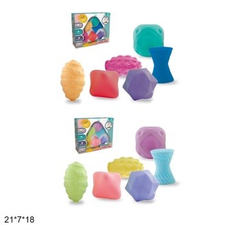 Набір текстурних іграшок KM223C/D 2 кольори 6 шт. у коробці 21*7*18