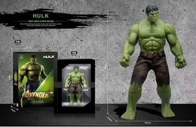 Герои Avengers на батарейках, Hulk, с подвижными суставами, в разобранном виде в коробке 40*13*28 см