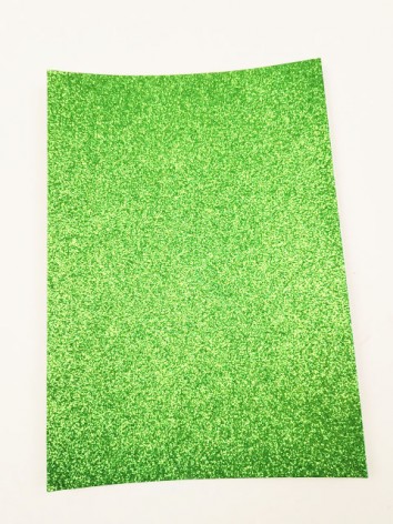 Цветная ЭВА пена с глиттером (Фоамиран) А4, GL-EVA-1-ADH-011, 21х29,7 см, 1,6 мм 5 листов, светло-зеленый