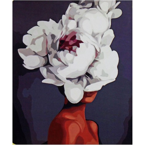 Картина по номерам 0299 ОРТ Модель с цветком 40*50