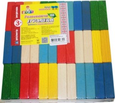 Развивающая игрушка Брусочки деревянные разноцветные (36 деталей)
