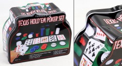 УЦЕНКА 20% Настільна гра покер, 200фішок (без номіналу), 2колоди карт, сукно, в корці (метал), 26-21-9,5см /12/