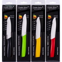 Нож керамический белый 20см цветная рукоять в коробке X3-227