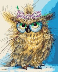Набір для розпису по номерах Стильна сова Strateg розміром 40х50 см (GS012)