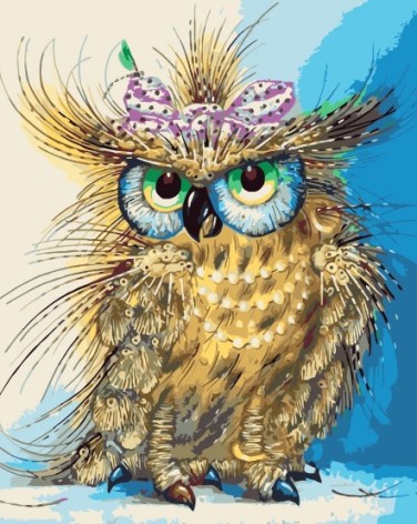 Набір для розпису по номерах Стильна сова Strateg розміром 40х50 см (GS012)