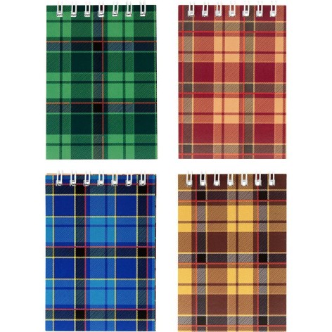 Блокнот на спирали, А7, 48 л.,клет., ассорти