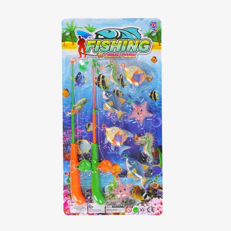 Риболовля 8 морських мешканців з кільцем, 2 вудки з гачком, на листі  /96-2/