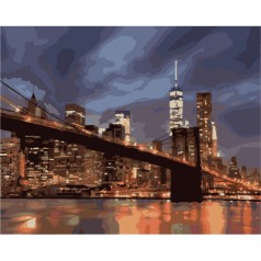 Картина по номерам Міський пейзаж "Нічний Нью Йорк" 40х50см