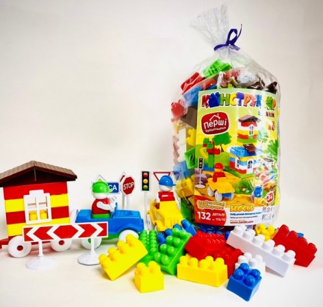 Конструктор Bamsic №3" (132 деталей) виниловый тубус Бамсик