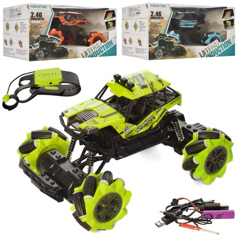 Р/К джип 2,4G(браслет), аккум, 1:16, 25см, свет,USBзарядн,2вида, в кор-ке, 33-18-20см 