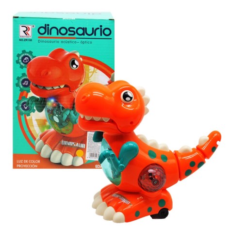 Динозаврик музичний, зі світлом, на батарейках, в коробці ZR158 р.22,5*11*15см