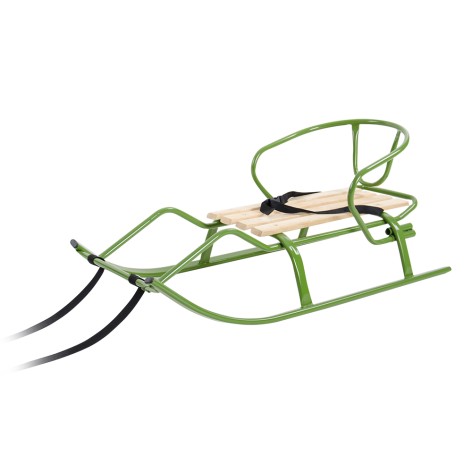 Дитячі санки Vitan "Спорт Ф1" хакі з металевим каркасом та міцним дерев'яним сидінням