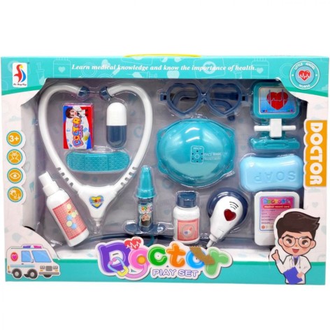 Набор врача (11 элементов, стетоскоп, звук, подсветка), микс