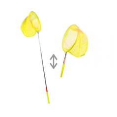 Складной, металлический сачок 85 см желтый.