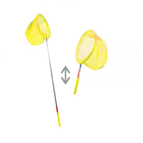 Складной, металлический сачок 85 см желтый.