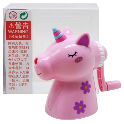 Чинка для карандашей механическая детская Единорог розовая