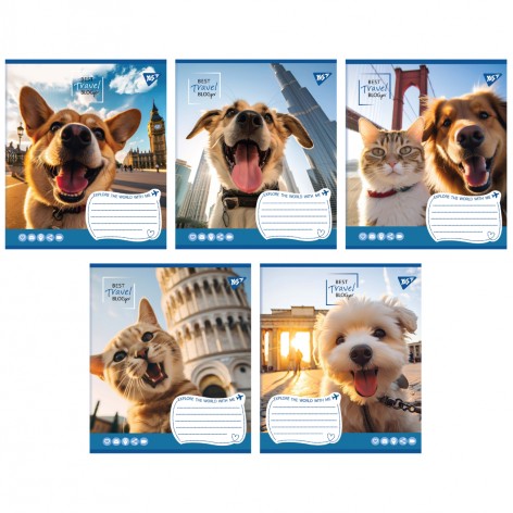 А5/18 кл. Yes Best travel blogger, тетрадь учнів. 25 шт в уп. //