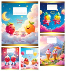 Тетрадь 12 арк. клетка Твердая ТА51113 Счастливые фрукты, 25/600, 5к. цена за 25 шт.