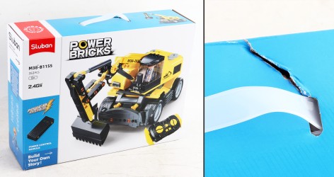 УЦЕНКА 30% Конструктор екскаватор, Р/К, 2,4G, 24см, 353дет, фігурка, акум, USB-зарядне, в кор-ці, 38-29-10см 