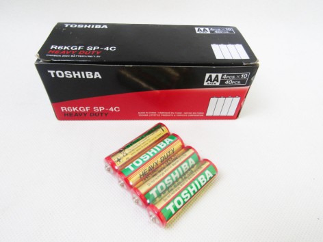 Батарейки Toshiba оригинал красная 40 шт. в уп. R6/4 цена за 1шт.