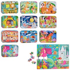 Дерев'яна іграшка Пазли 120 дет., мікс видів, в пеналі (мет.), 17-12,5-3см. 