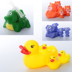 Животне для купання, 4 шт, пискавка, 4 види, у сітці, 14,5-9-7см 