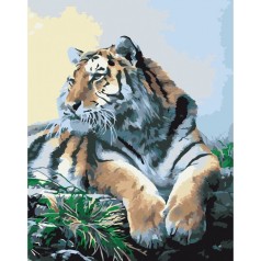 Картина по номерам Тварини, птахи "Гордий тигр" 40х50см